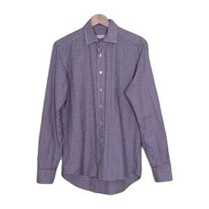 Etro Shirt Men 38 Multicolor Slim Fit LS Collar Cotton Italy Preppy Office Party